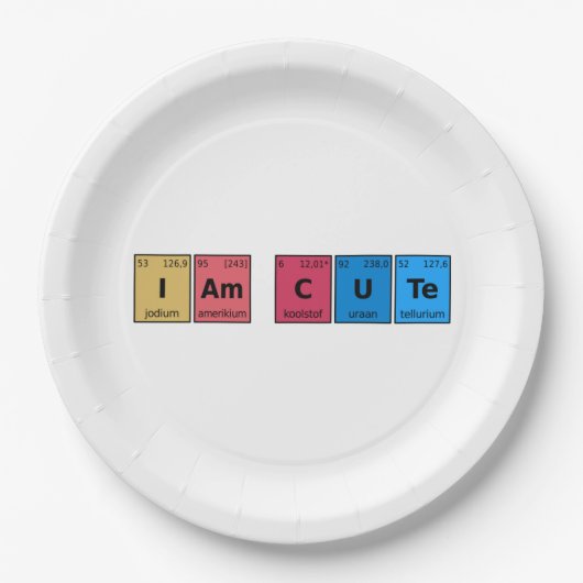 Assiettes En Carton Je suis une table périodique mignonne (Devant)