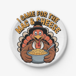 Assiettes En Carton Je suis venu pour le Mac & Cheese de Thanksgiving