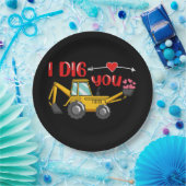 Assiettes En Carton Je t'ai creusé Backhoe Valentine (Fête)
