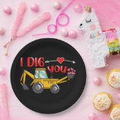 Assiettes En Carton Je t'ai creusé Backhoe Valentine (Fête)