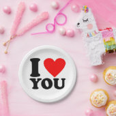Assiettes En Carton Je T'Aime (Fête)