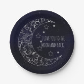 Assiettes En Carton Je t'aime à la lune et au retour (Devant)