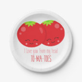 Assiettes En Carton Je T'Aime De Ma Tête Tomates (Devant)