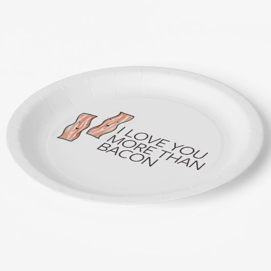 Assiettes En Carton Je t'aime plus que le lard (Angle)