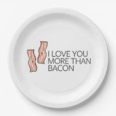 Assiettes En Carton Je t'aime plus que le lard (Devant)