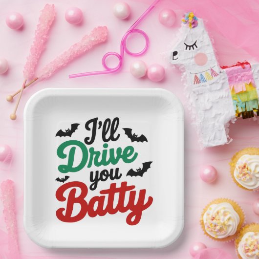 Assiettes En Carton Je te conduirai Batty (Fête)