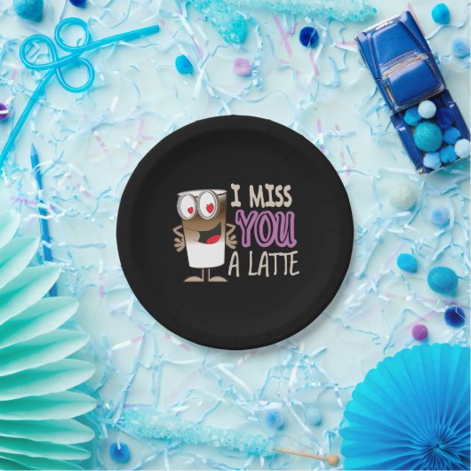 Assiettes En Carton Je te manque une latte (Fête)