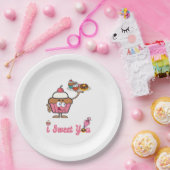Assiettes En Carton Je te suce avec un gâteau (Fête)