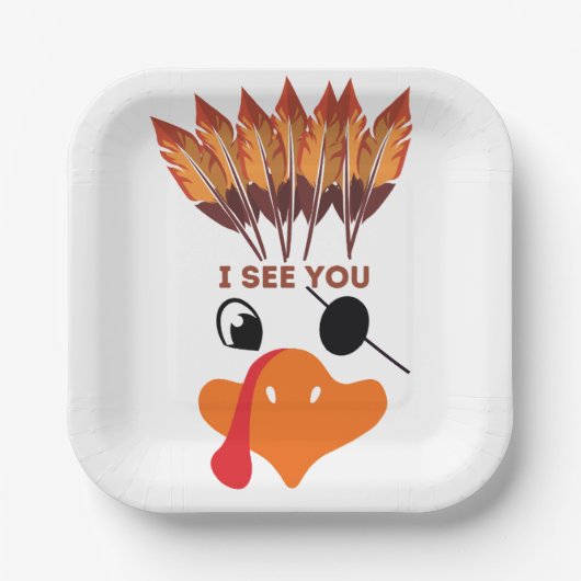 Assiettes En Carton Je te vois (Recto)