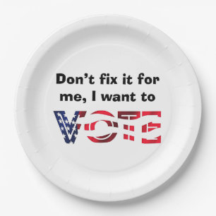 Assiettes En Carton Je veux voter