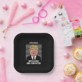 Assiettes En Carton Je vote pour le condamné Felon Pro Trump 2024 (Fête)