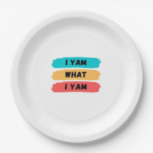 Assiettes En Carton Je Yam Ce Que Je Yam Funny Classic