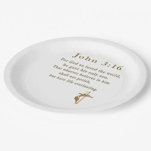 Assiettes En Carton Jean 3:16 cadeaux chrétiens (Angle)