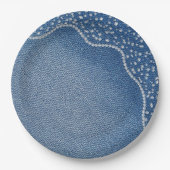 Assiettes En Carton Jean Bleu En Denim Diamant (Devant)
