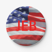 Assiettes En Carton Jeb en lice pour le poste de président américain (Devant)