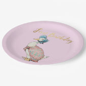 Assiettes En Carton Jemima Puddle Duck "Premier anniversaire" Texte (Angle)