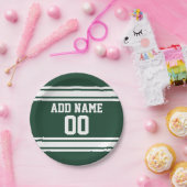 Assiettes En Carton Jersey sportif à rayures vertes et blanches Person (Fête)