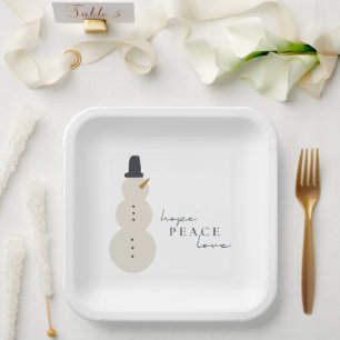Assiettes En Carton J'espère l'amour pour la paix. Plaques en papier N