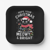 Assiettes En Carton J'espère que votre Noël est Meowet Bright Cat Noël (Recto)