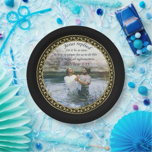 Assiettes En Carton Jésus Christ Baptême image deux (Fête)