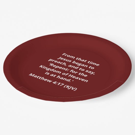 Assiettes En Carton JÉSUS Commence À Prêcher : Repens - Noël Moderne (Angle)