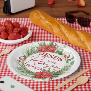 Assiettes En Carton Jésus est la raison de la saison Noël