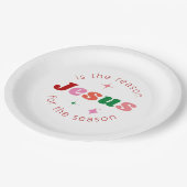 Assiettes En Carton Jésus est la raison Festive Noël (Angle)