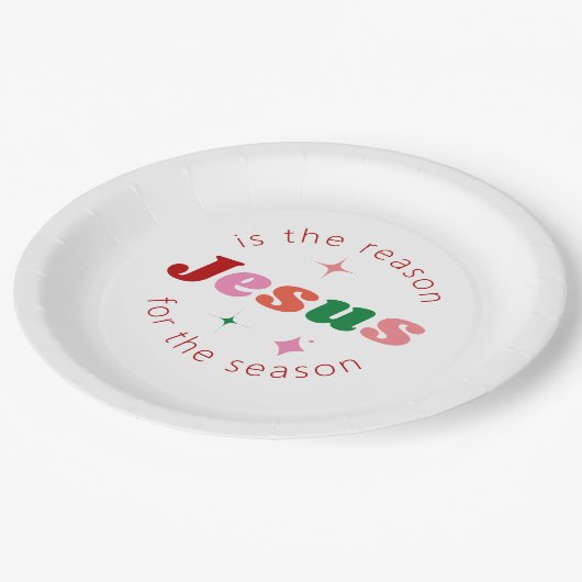 Assiettes En Carton Jésus est la raison Festive Noël (Angle)
