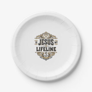 Assiettes En Carton Jésus est ma ligne de vie vintage chrétien concept