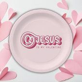 Assiettes En Carton Jésus Est Mon Valentin Christian Red Heart Retro