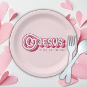 Assiettes En Carton Jésus Est Mon Valentin Christian Red Heart Retro