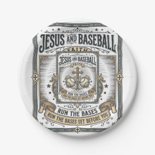 Assiettes En Carton Jésus et baseball Christianisme vintage