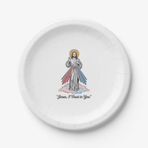 Assiettes En Carton Jésus, j'ai confiance en toi, design de t-shirt vi