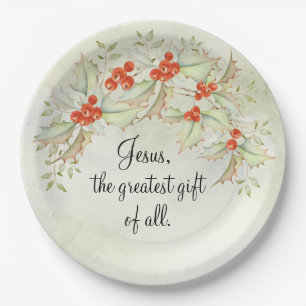 Assiettes En Carton JÉSUS Le plus grand cadeau de tous Jean 3:16 Noël