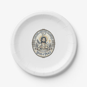 Assiettes En Carton Jesus Lo Fi Rythmes D'étude Tee Graphique Esthétiq
