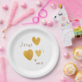 Assiettes En Carton Jésus m'aime. Plaques en papier modernes. (Fête)