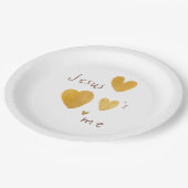 Assiettes En Carton Jésus m'aime. Plaques en papier modernes. (Angle)