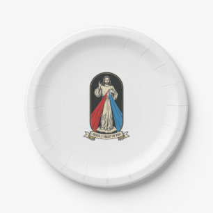 Assiettes En Carton Jésus miséricorde divine vintage