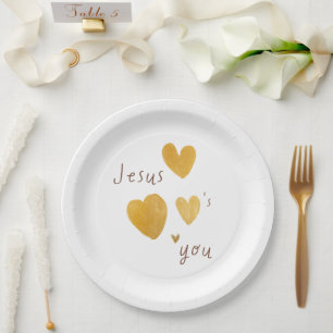 Assiettes En Carton Jésus t'aime Papier Plaques modernes