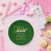 Assiettes En Carton JÉSUS vert RAISON SAISON Noël (Fête)