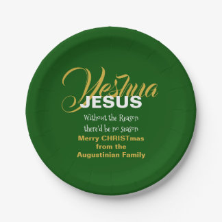 Assiettes En Carton JÉSUS vert RAISON SAISON Noël