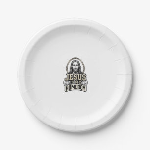 Assiettes En Carton Jésus vintage est mon pote gravé design vectoriel