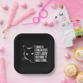 Assiettes En Carton J'Étais une dame de chat sans enfant avant qu'il n (Fête)