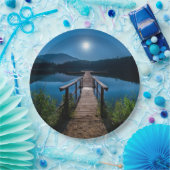 Assiettes En Carton Jetée de nuit sous une Pleine lune (Fête)