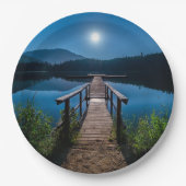 Assiettes En Carton Jetée de nuit sous une Pleine lune (Devant)