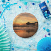 Assiettes En Carton Jetty Over Beach Sunset (Fête)