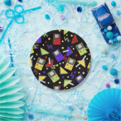 Assiettes En Carton Jeu Black Retro (Fête)