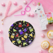 Assiettes En Carton Jeu Black Retro (Fête)