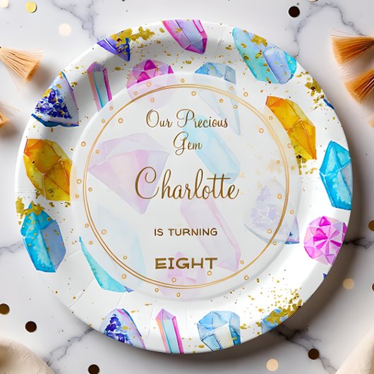 Assiettes En Carton Jeu d'anniversaire Cristaux Jeu de Fête de fille d