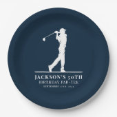 Assiettes En Carton Jeu d'Anniversaire de Golf de la Marine (Devant)